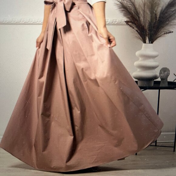 Long cotton skirt with bow, size XL, dusty pink, Nikka Place, Wolf&Badger - Picture 2 of 4